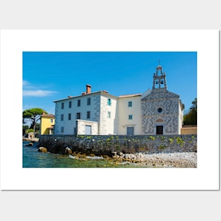 Glavotok Church and Monastery on Krk Island, Croatia Posters and Art